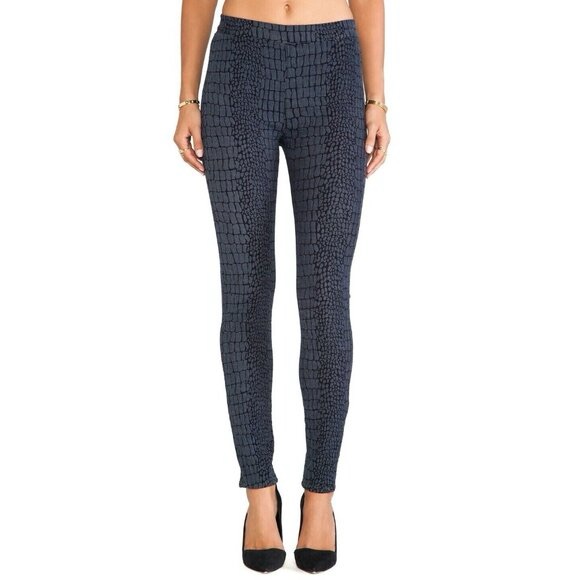 Hudson Evelyn High Waist Skinny Textured Leggings Women’s Navy Blue Size 30